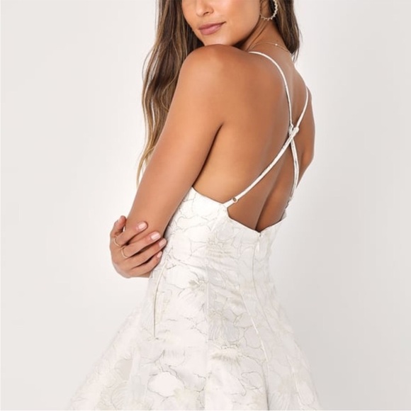 Lulu's White Sleeveless A-Line Mini Dress - Picture 2 of 11